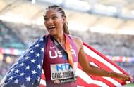 Tara Davis-Woodhall at Day 2 - World Athletics Championships Budapest 2023